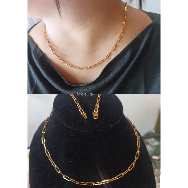kalung paperlina merk sj jewelry lapis emas 18k