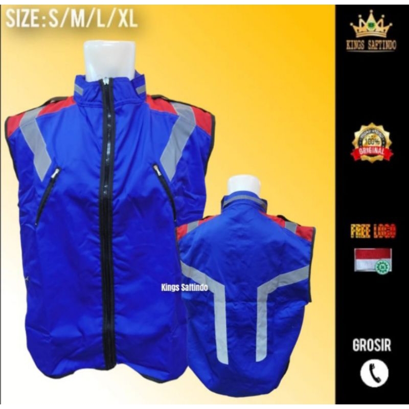 SAFETY VEST KOMBINASI MERAH BIRU/ROMPI KERJA SAFETY