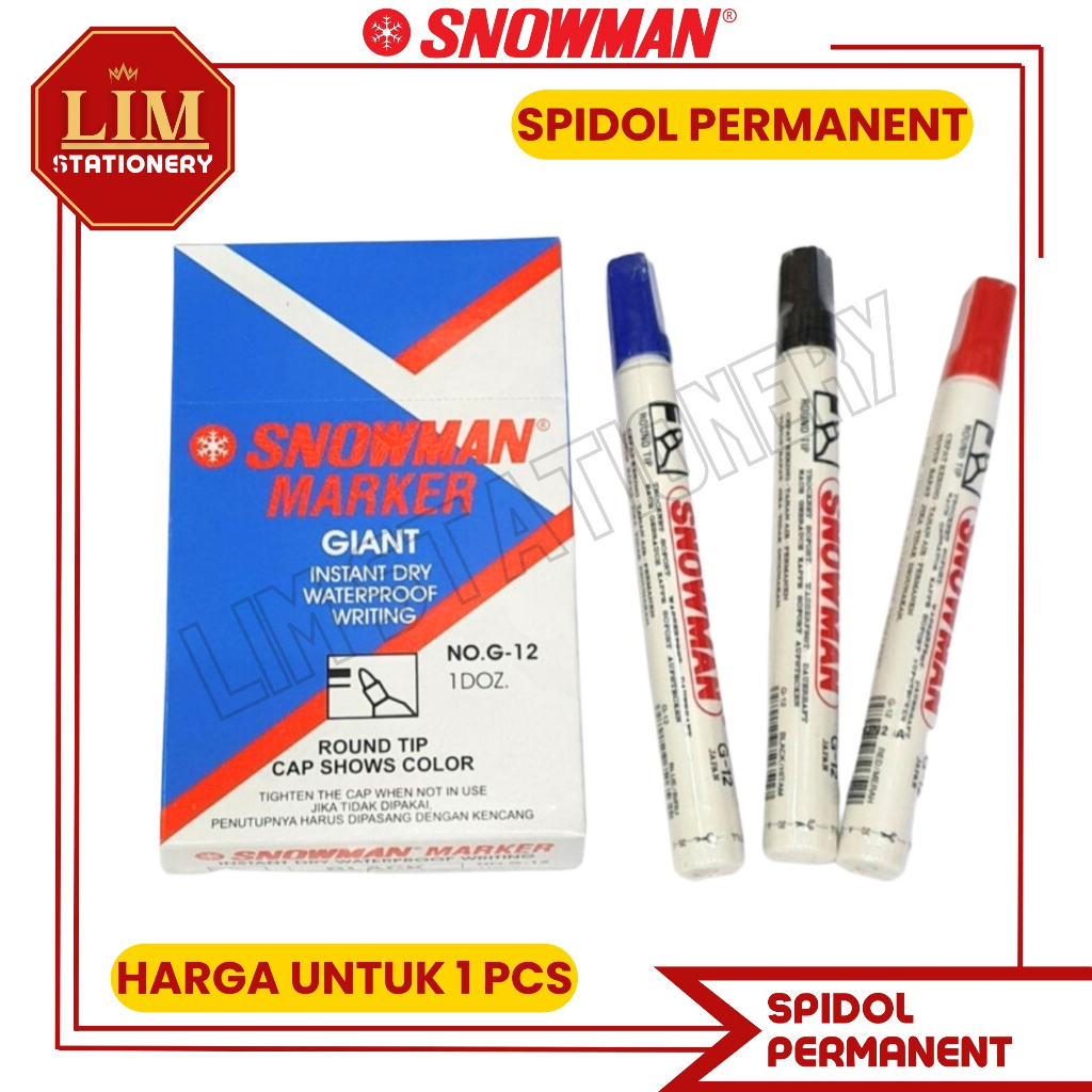 

SNOWMAN - Spidol Permanent Marker G-12 (PACK)
