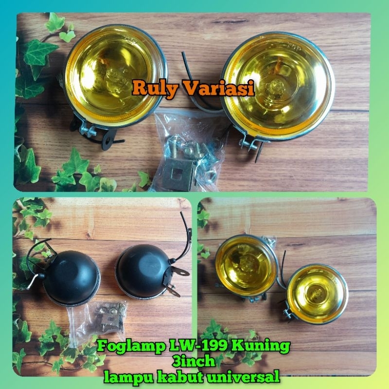 Foglamp Fog Lamp Universal 3Inch Lampu Bulat Kuning