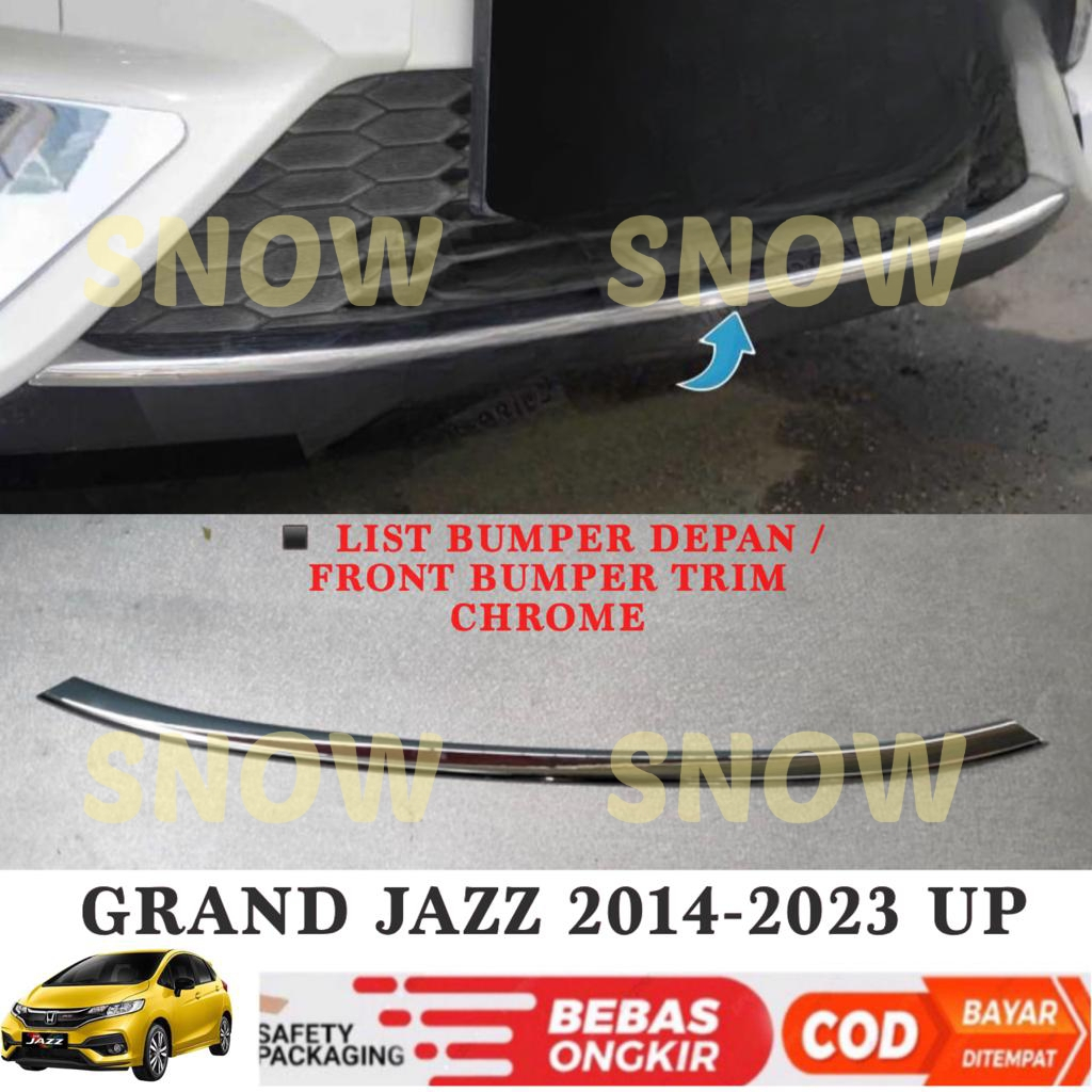 List Bumper Depan Bawah Grand All New Jazz 2014 2022 2023 Front Bumper Trim Chrome