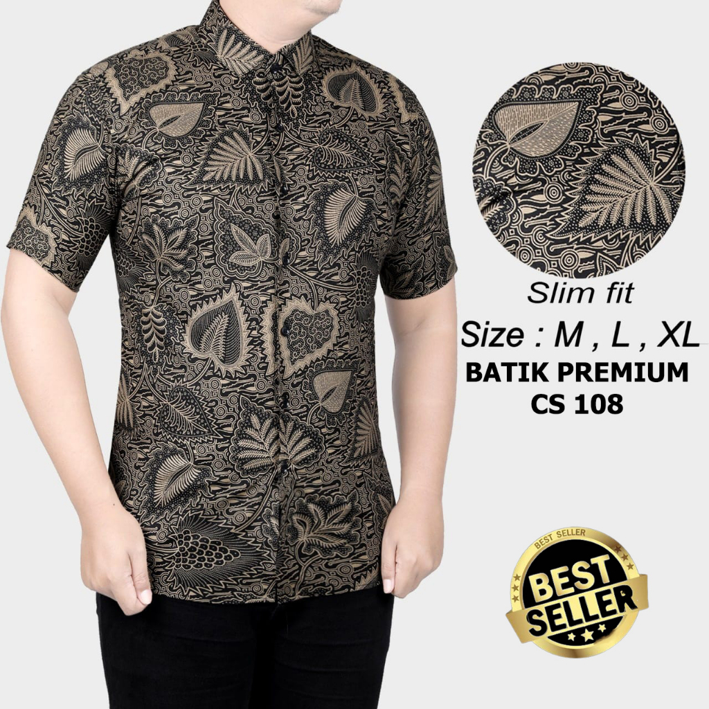 KEMEJA BATIK PRIA SLIM FIT BAJU BATIK PRIA SLIM FIT PREMIUM CS108