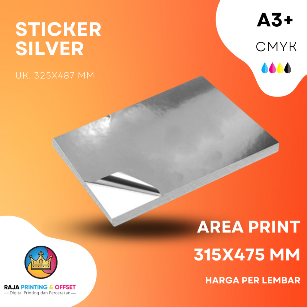 

DIGITAL PRINT A3+ Cetak Sticker Stiker Silver