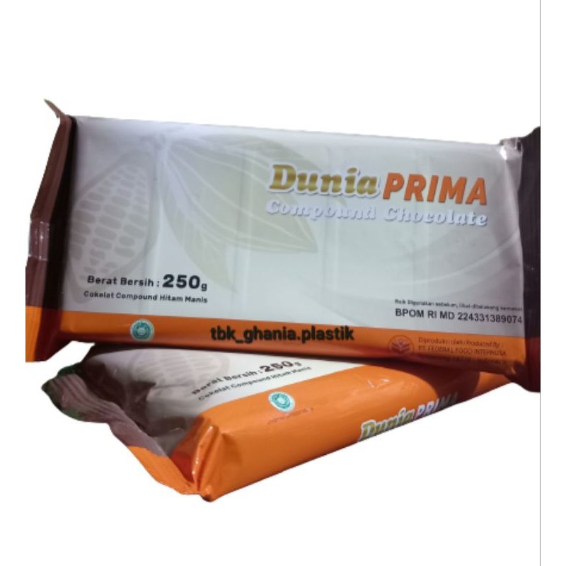 

Dunia Prima Coklat Batang Compound Dark Coklat 250 Gram