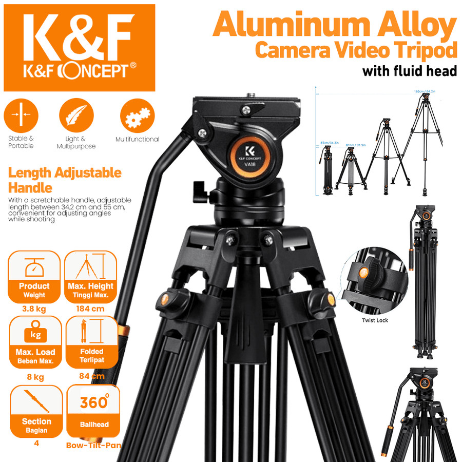KNF Concept Video Tripod VA18 + VH081 with Fluid Head