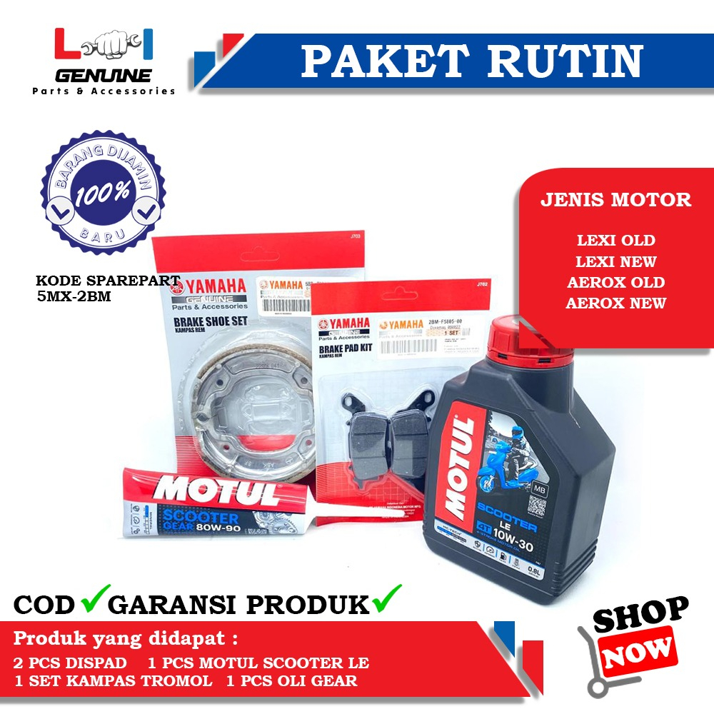 -LOI- PAKET SERVICE RUTIN OLI YAMALUBE MATIC &amp; KAMPAS REM MIO M3 ,MIO Z ,MIO SOUL 125 ,MIO GT 125 ,FINO FI 125