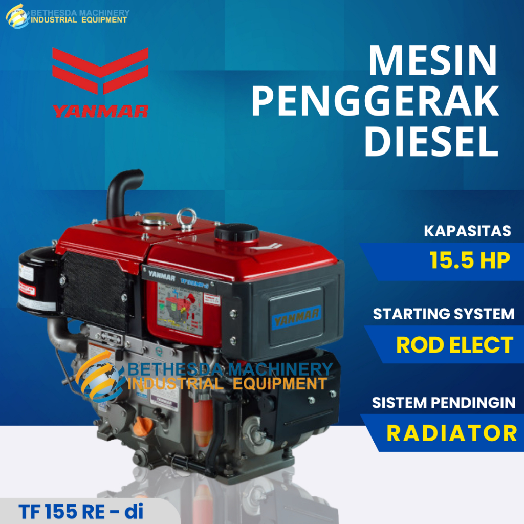 Mesin / Diesel Penggerak TF 155 R-di YANMAR 15.5HP / 15.5 PK Radiator