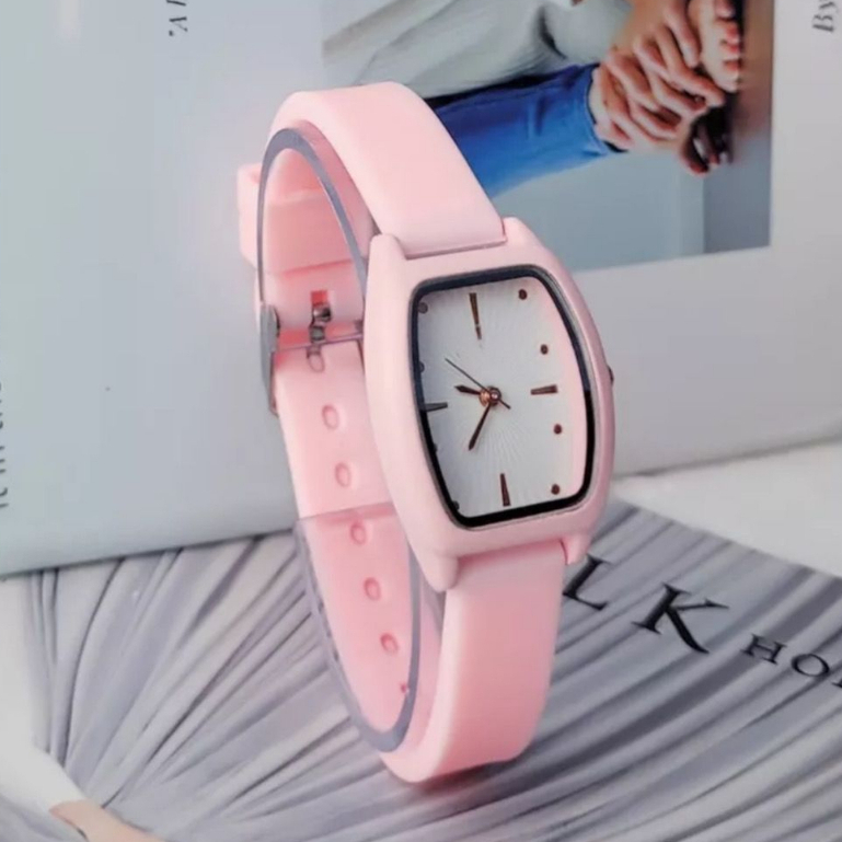 (SS)  Jam Tangan Quartz Strap  Analog Casual  Wanita &amp; Pria  Korean Fashion Strap Rubber GC-075