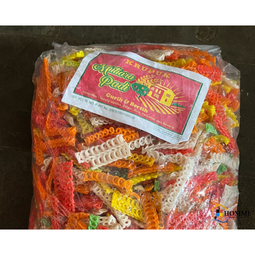 

Kerupuk Rantai Warna Mentah Mutiara Padi 1 Bal 5kg