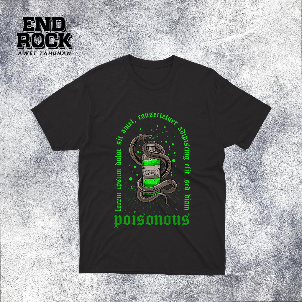 Kaos Distro Regular slimfit Original endrock Tema Poisonous DTFS176