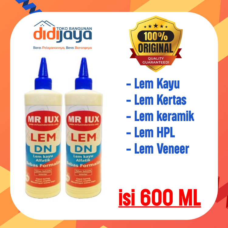 

Lem kayu ALIPHATIK DN MR LUX 600 Gram Lengket Cepat Kering - Lem MR IUX