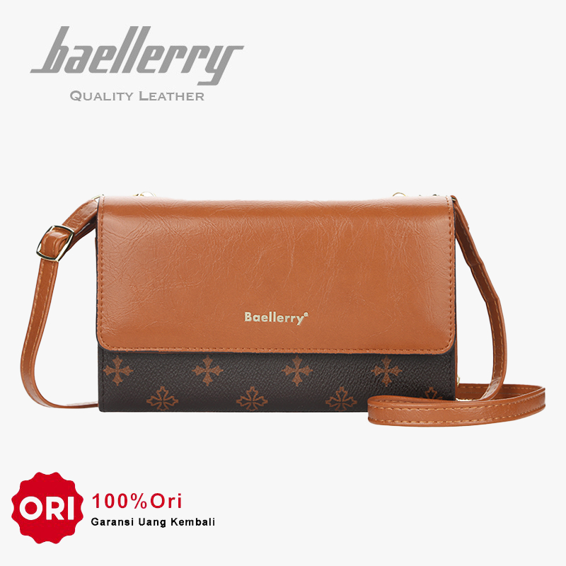 BAELLERRY N5580 Tas Selempang Wanita Dompet Wanita Tas Handphone Sling Bag PU Leather Premium WATCHKITE WKOS