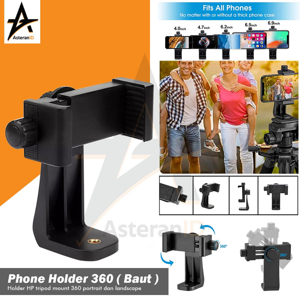 Holder HP Tripod Mount 360 Portrait dan Landscape - HOLDER BAUT