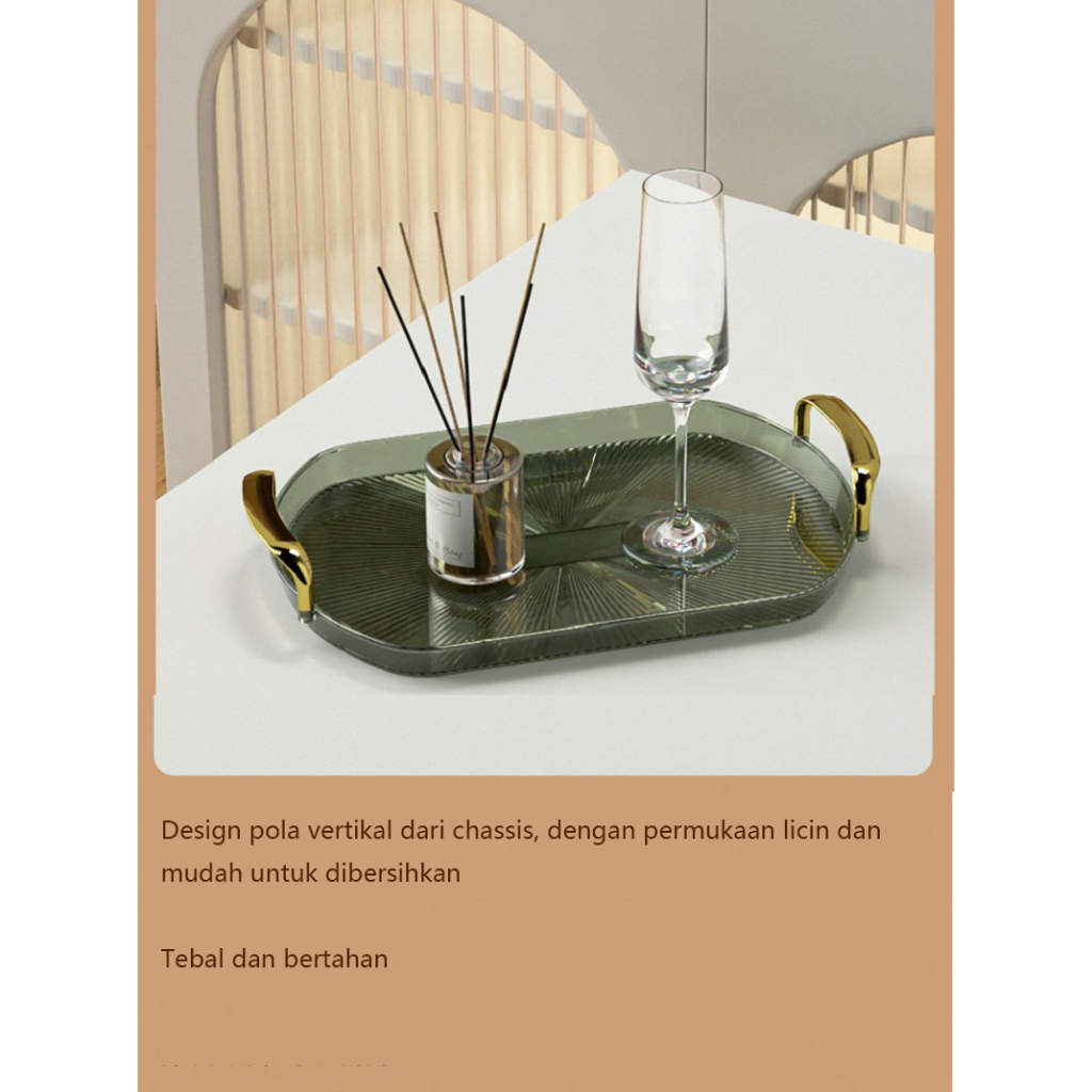 Nampan Plastik Tray Dengan Tangan Ukuran Kecil(33x22cm)/(38x24cm)/Dapur Nampan Pengering Tiris Air Gelas Cangkir Tray/ Mangkuk/Buah