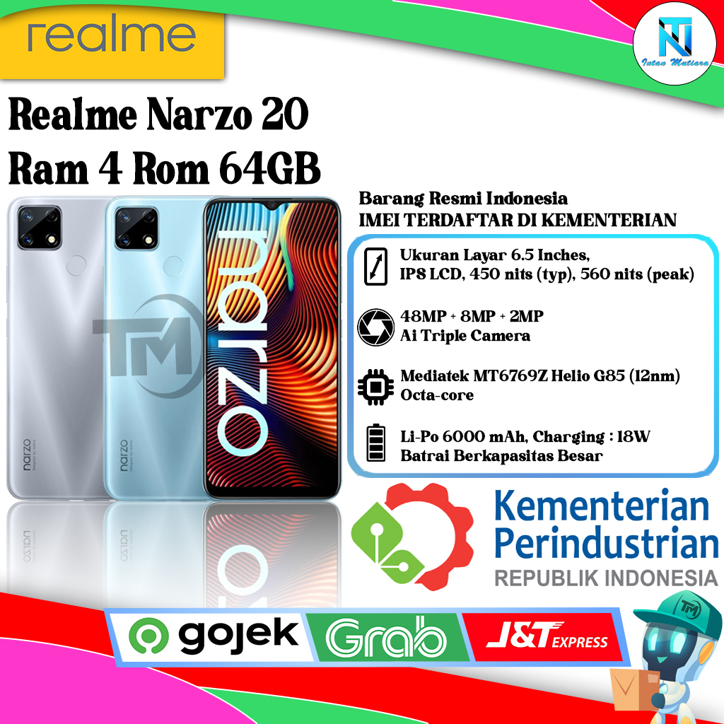 Realme Narzo 20 Ram 4 Rom 64GB