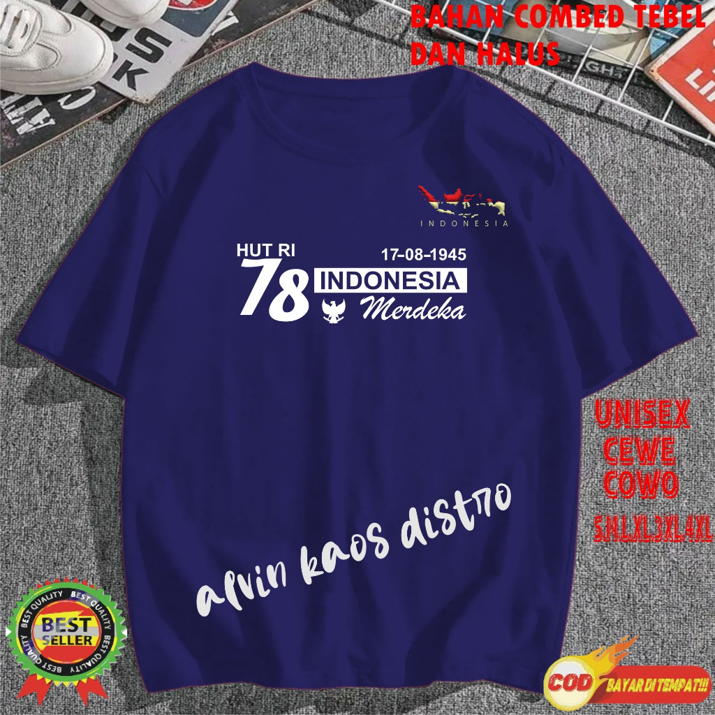 Beli 10 Pc Gratis 1 Pc Hut RI 78 Kaos Terlaris 17 Agustus 1945 78 Kemerdekaan Indonesia Kaos Merah Putih Hitam Kaos Cewek Cowok Anak8