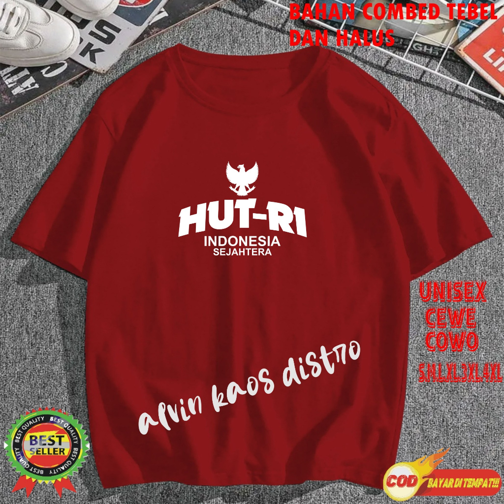 Beli 10 Pc Gratis 1 Pc Hut RI 78 Kaos Terlaris 17 Agustus 1945 78 Kemerdekaan Indonesia Kaos Merah Putih Hitam Kaos Cewek Cowok Anak7