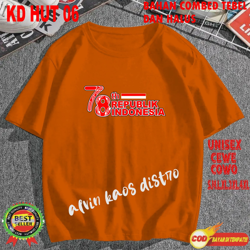 Beli 10 Pc Gratis 1 Pc Hut RI 78 Kaos Terlaris 17 Agustus 1945 78 Kemerdekaan Indonesia Kaos Merah Putih Hitam Kaos Cewek Cowok Anak5