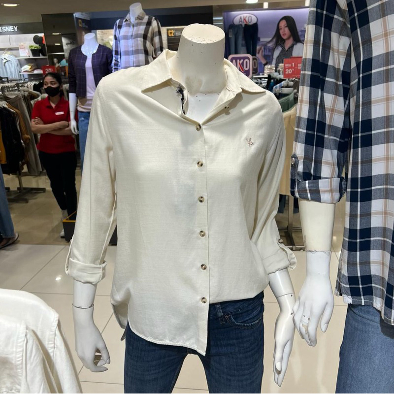 CARDINAL GIRL Kemeja Wanita Broken White Big Size S - XXL