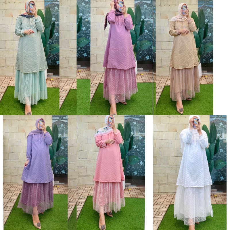 dress dimara / bahan katun brukat / dress brukat dimara