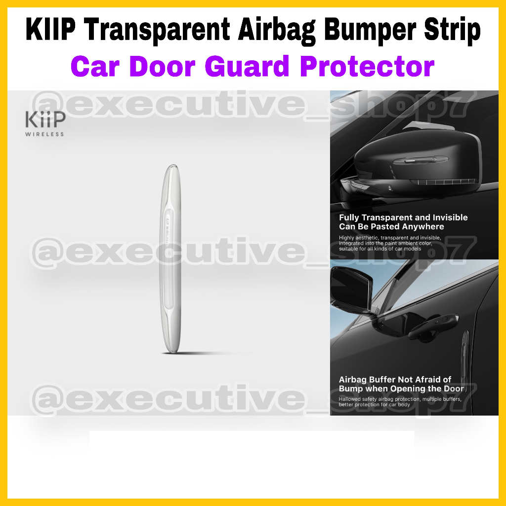 KIIP Transparent Airbag Bumper Strip - Car Door Guard Protector