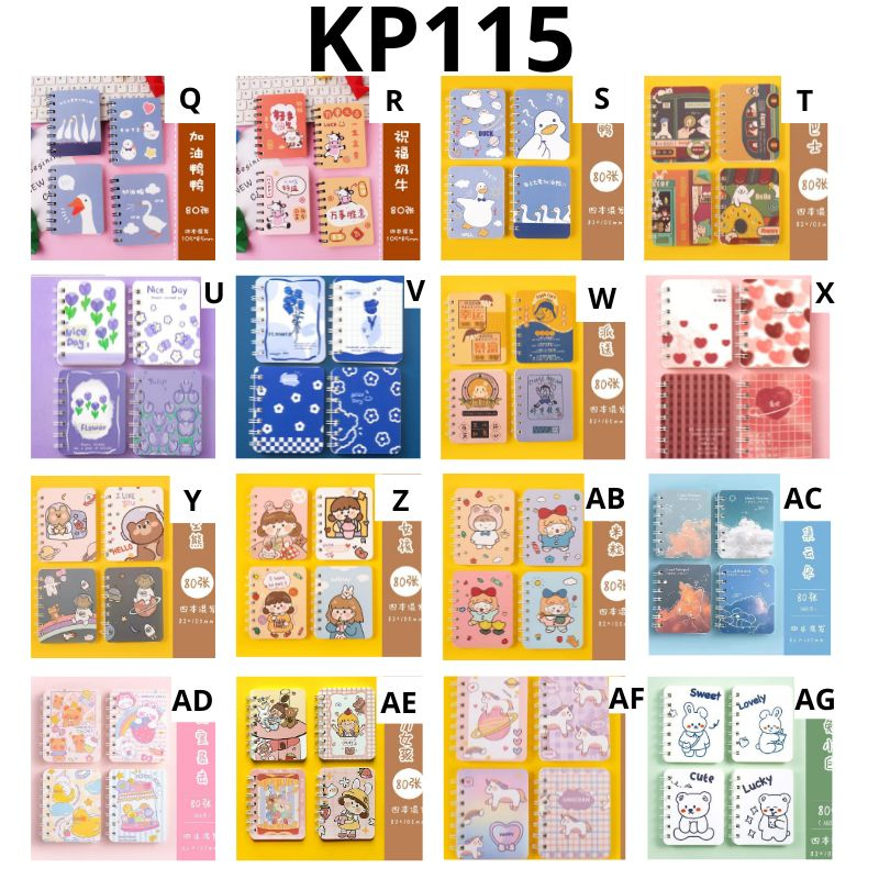 MIKADO - KP115 BUKU TULIS MINI A7 MOTIF KARTUN NOTEBOOKRING A7 MINI CARTOON MINI BOOK NOTEPAD KARAKTER BUKU TULIS RING MEMO KECIL MURAH IMPORT