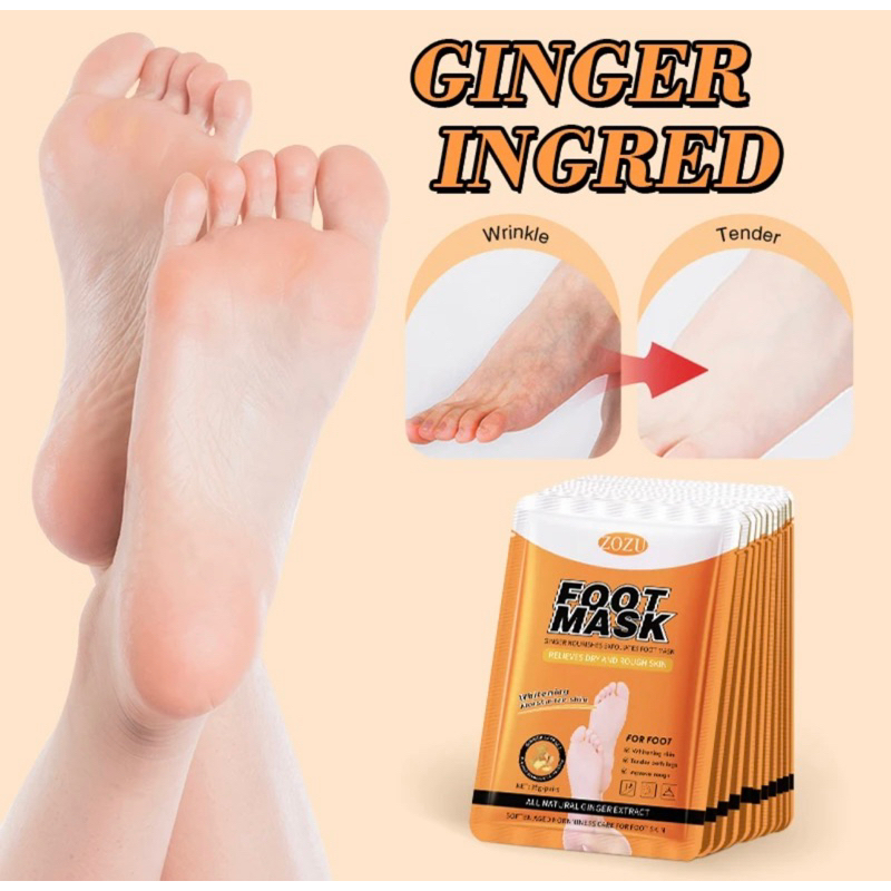 ZOZU GINGER EXFLOLIATING FOOT MASK