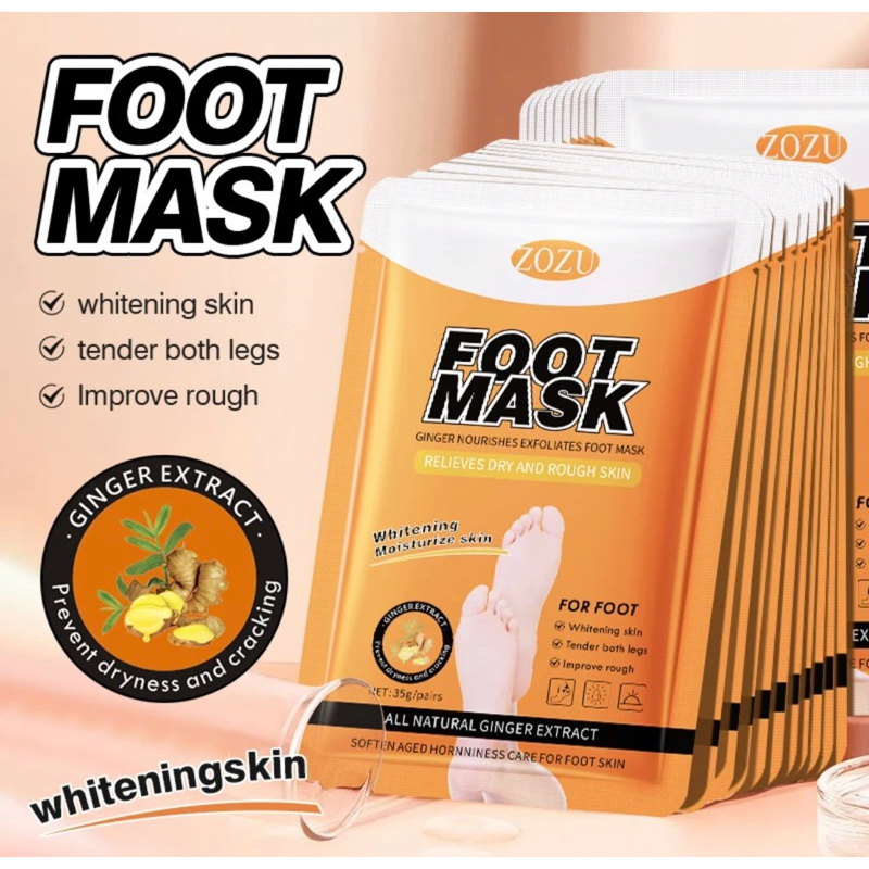 ZOZU GINGER EXFLOLIATING FOOT MASK