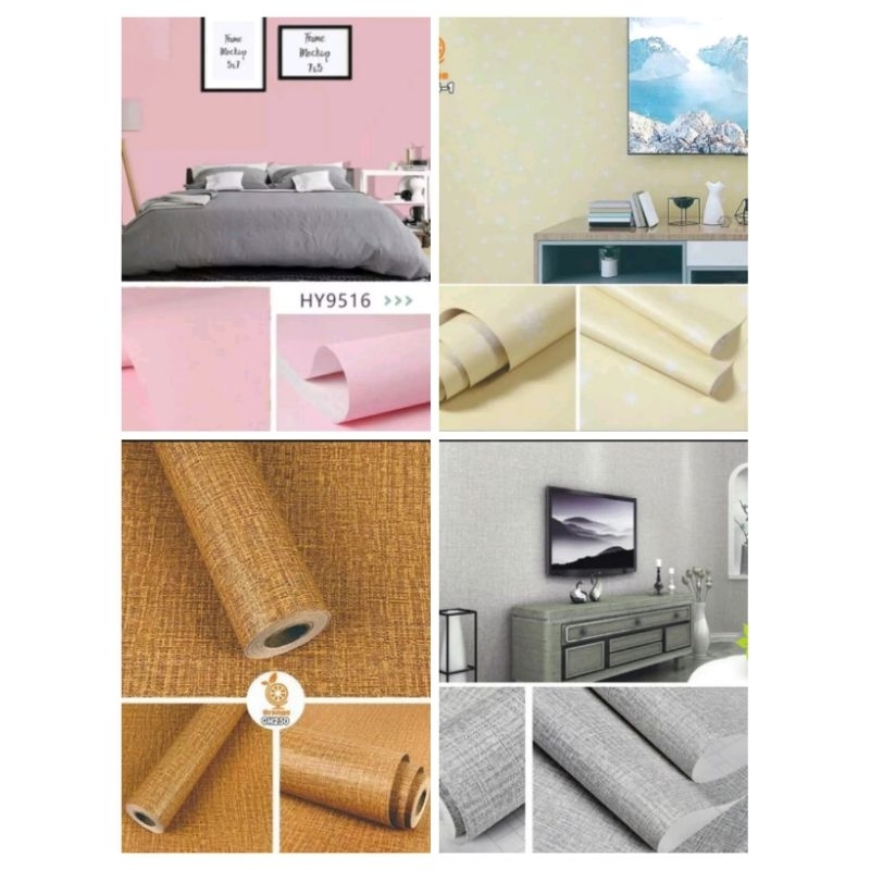 Wallpaper dinding stiker  / wallpaper stiker dinding kamar kamar aesthetic / stiker dinding kayu / w