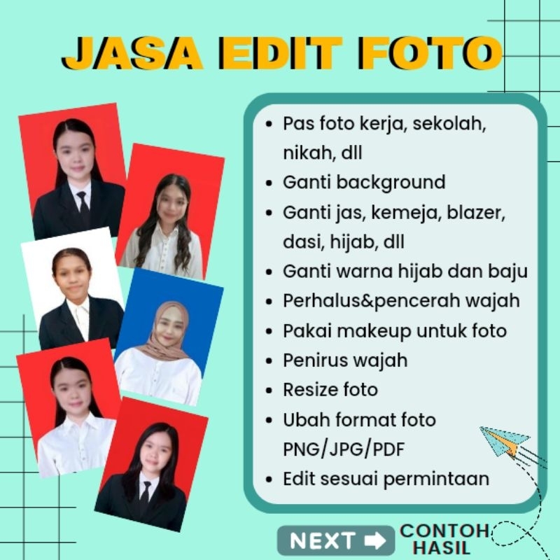 Edit Foto Termurah (Pas Foto ijazah, kerja, sekolah, nikah, dll)