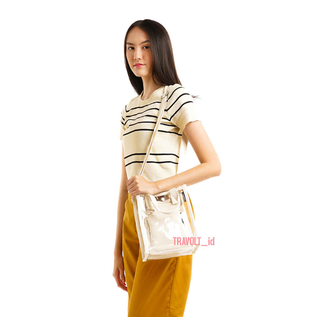 Tas Selempang Transparan - Travolt - Sling bag- Tas PVC Mika tebal - Tas Konser KPOP - Hand bag Tas Selempang - Jungpal s