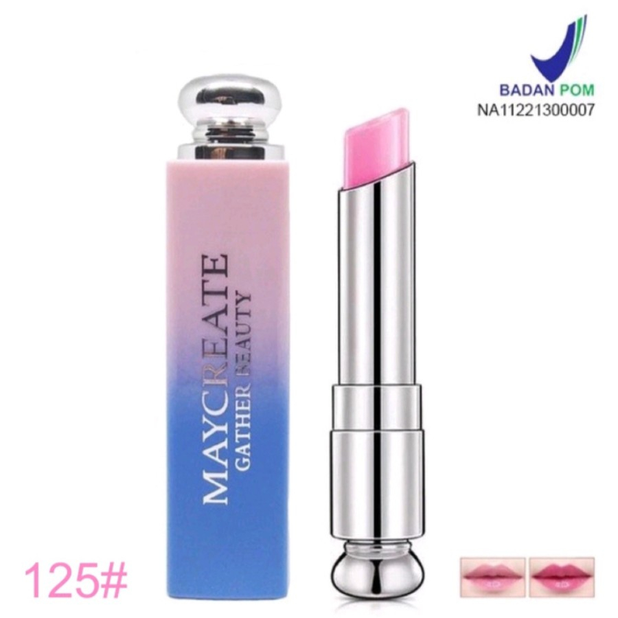 LS BPOM Maycreate Lipstik Korea Mouisturizing Lipstick Pelembab Bibir Tahan Air Dan Tahan Lama