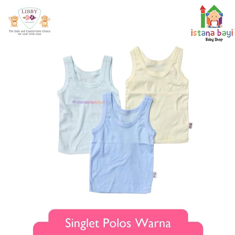 Libby Singlet Warna SML- Singlet bayi 1 Pcs