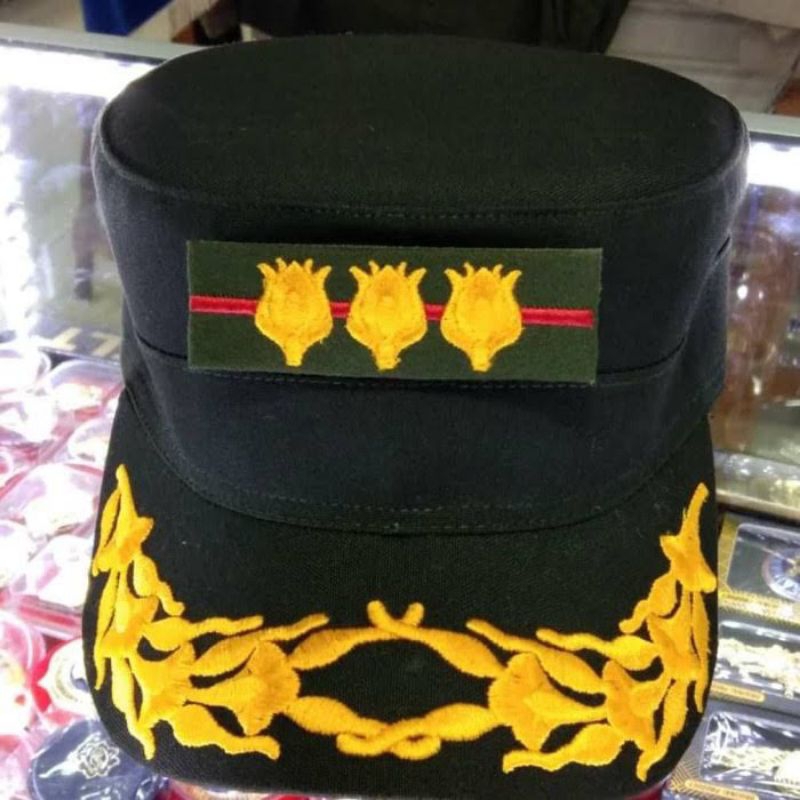 Topi Pet Komando PDH TNI AD + Pangkat Bordir