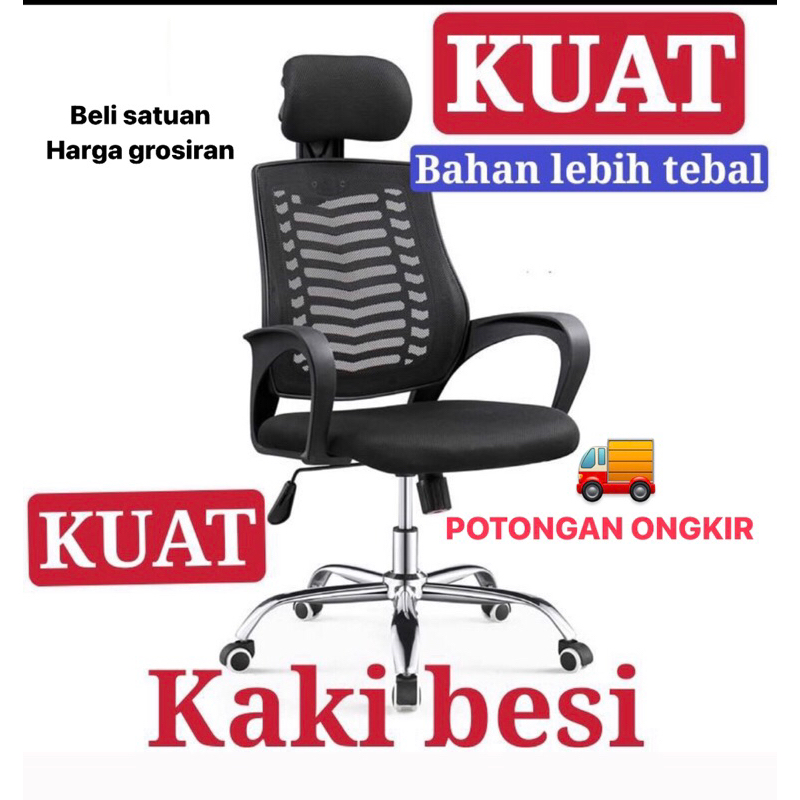 KURSI STAF KAKI BESI KURSI KANTOR HIDROLIK KURSI KERJA RODA