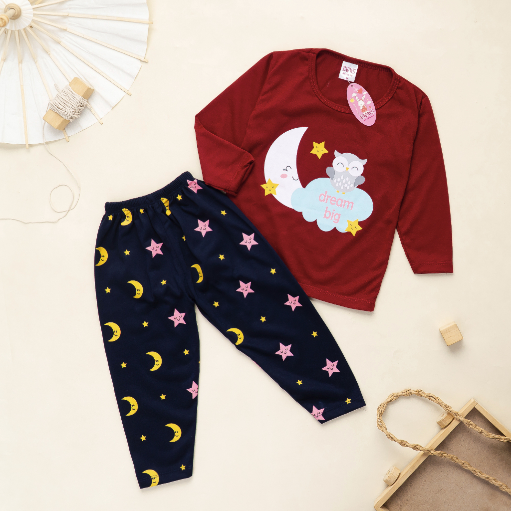 (ISI 5 SETEL) Setelan Anak &amp; Bayi Piyama Tidur Colourfur Print Set / Baju Anak Anak Unisex 0 - 4 Tahun/ Baju Tidur Anak Bayi / Baju Anak Perempuan / Baju Anak Laki Laki