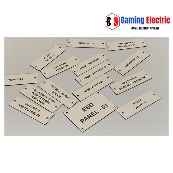 

Name Plate Panel Gravoply H2 cm x W8 cm / Name Tag Panel Listrik