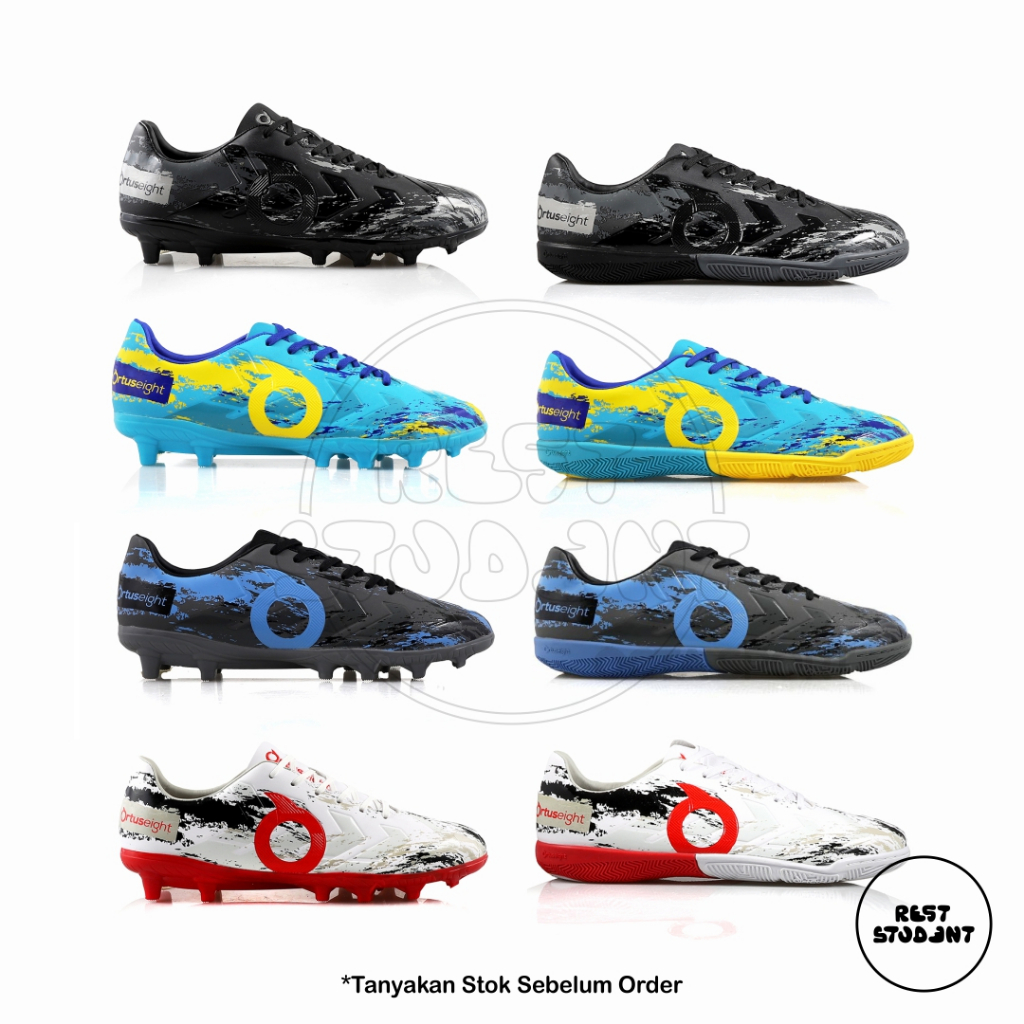 Sepatu Ortuseight Inferno FG IN - Black Carbon | Cyan Yellow Vortex | Grey Ultramarine | White Ortre