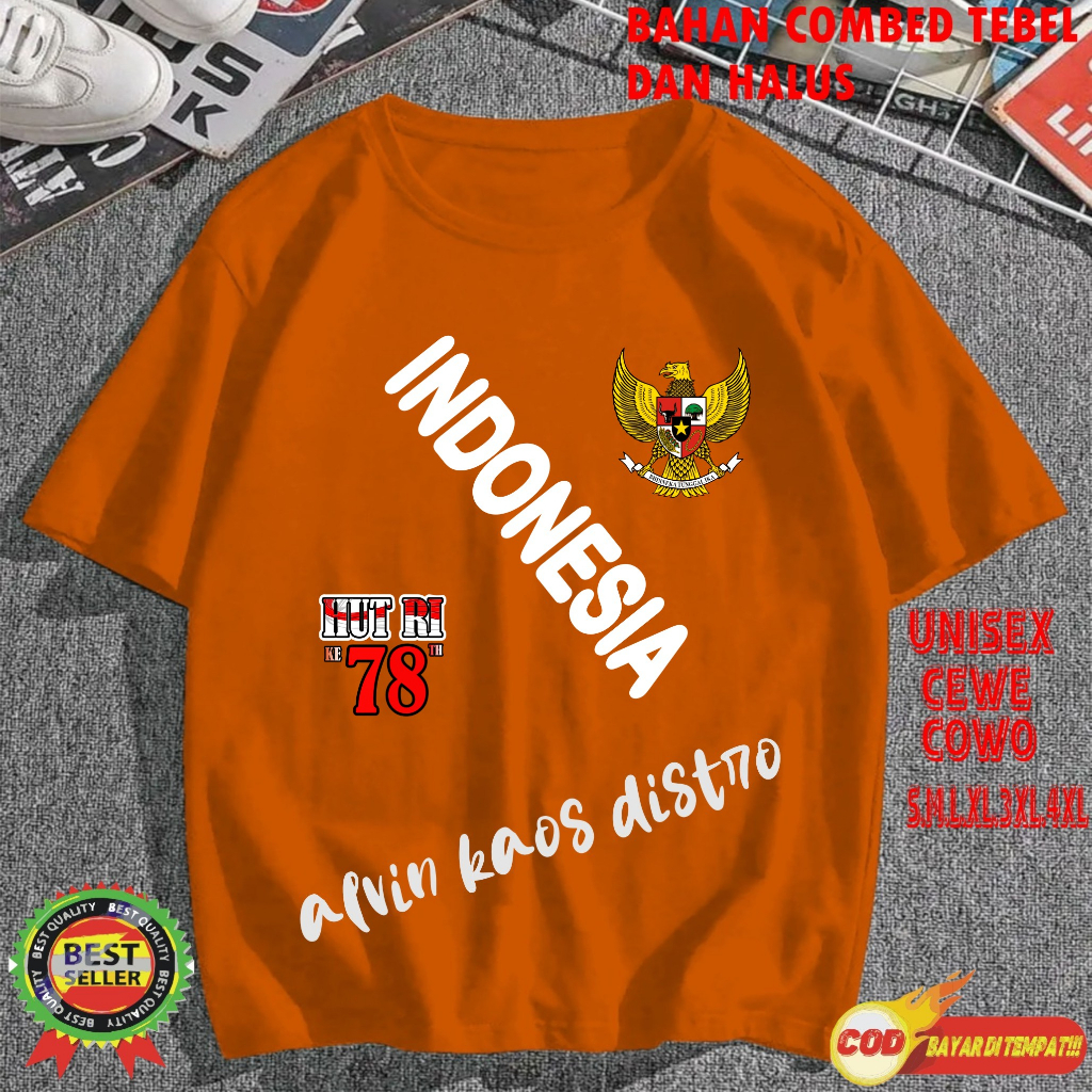 Beli 10 Pc Gratis 1 Pc Hut RI 78 Kaos Terlaris 17 Agustus 1945 78 Kemerdekaan Indonesia Kaos Merah Putih Hitam Kaos Cewek Cowok Anak00