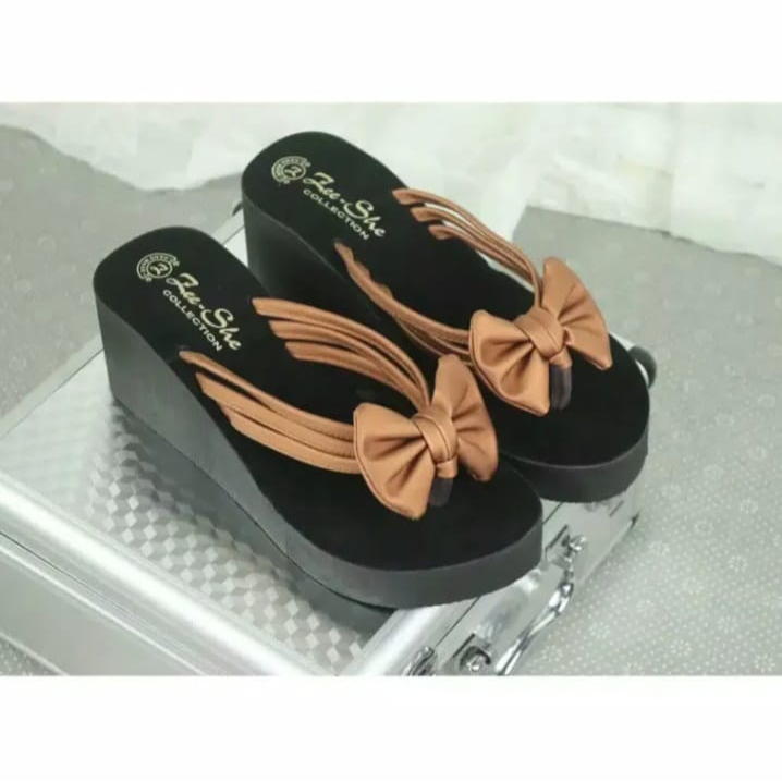 sandal tinggi pita wanita dewasa sandal wedges cewek murah