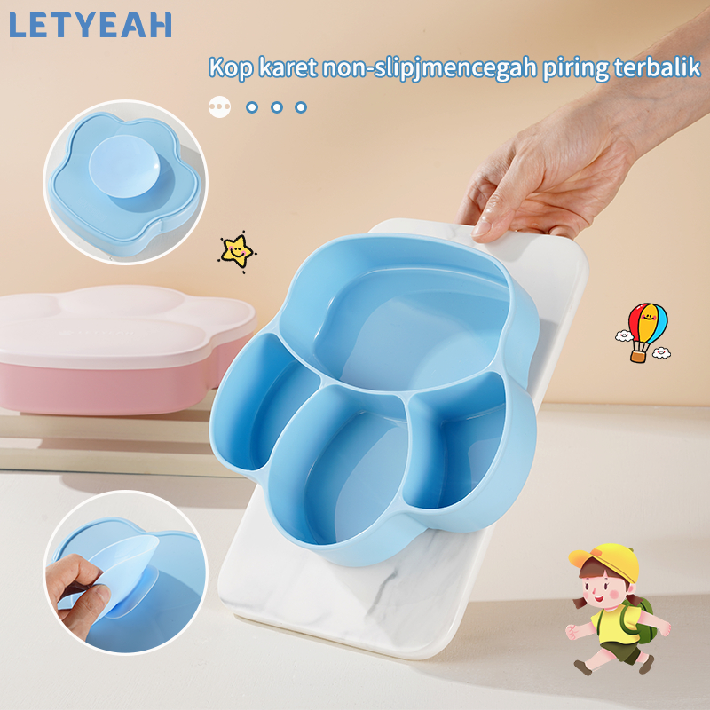 letyeah Piring makan anak karakter lucu mangkok makan bayi anti slip/Bpa free