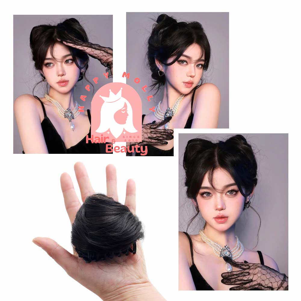 1 Pcs Bun Wig Cepol - Jepitan Konde Rambut Wanita Korea - Sanggul Instant W8167 ( Group )