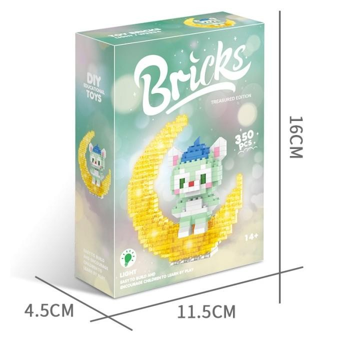 (Bisa Bersinar) Mainan Balok Susun Lego Brick Mini Blok Bangunan Mainan Edukasi Anak Karakter Kartun DIY 3D Puzzle