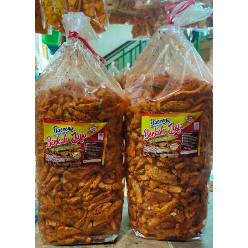 

Snack stik basreng viral rasa pedas daun jeruk/bastik