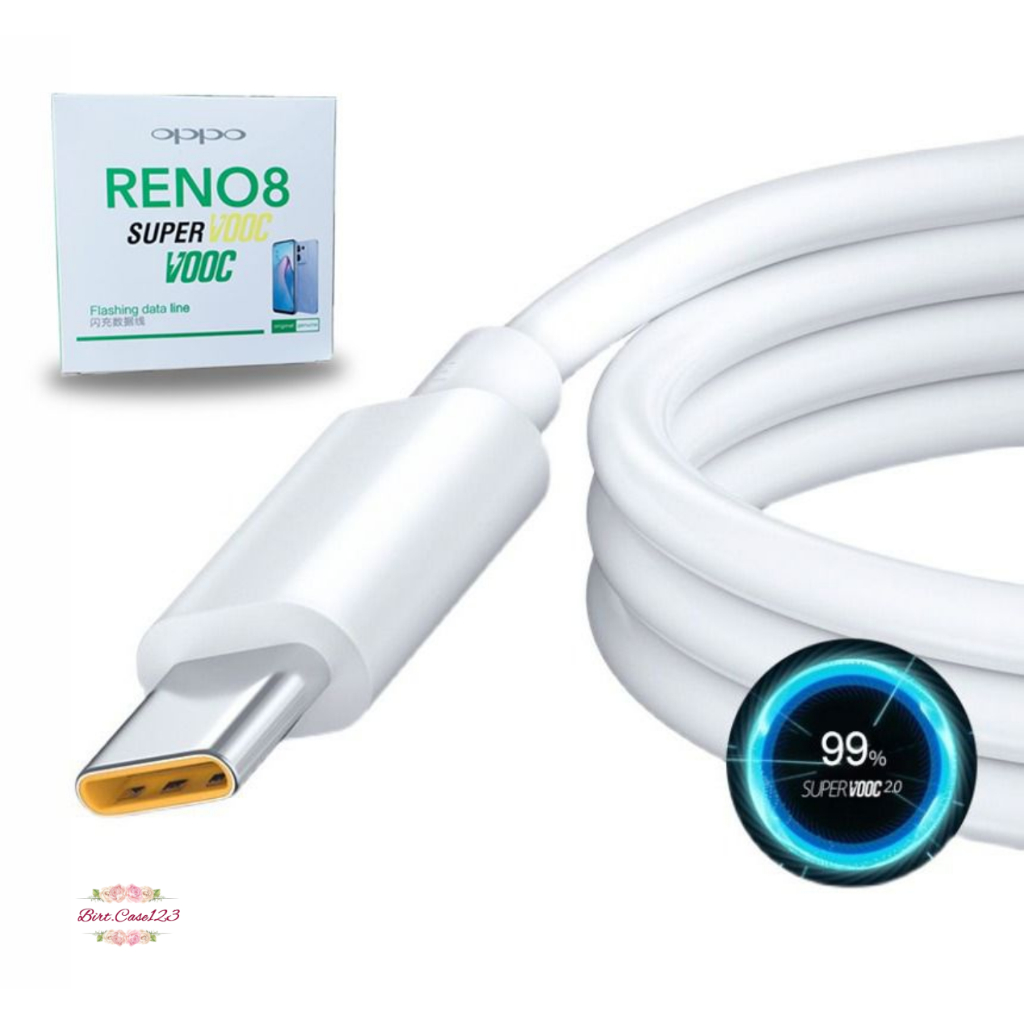 Kabel cable data original 100% OPPO RENO 8 SUPER VOOC pengisian  super cepat FOR oppo RENO 8 8Z RENO 8T RENO 7 7pro 6 5 5pro 4 4f 3 3pro 2 2f a17 a17k a57 2022 a78 a96 a5 2020 a9 2020 BC7842