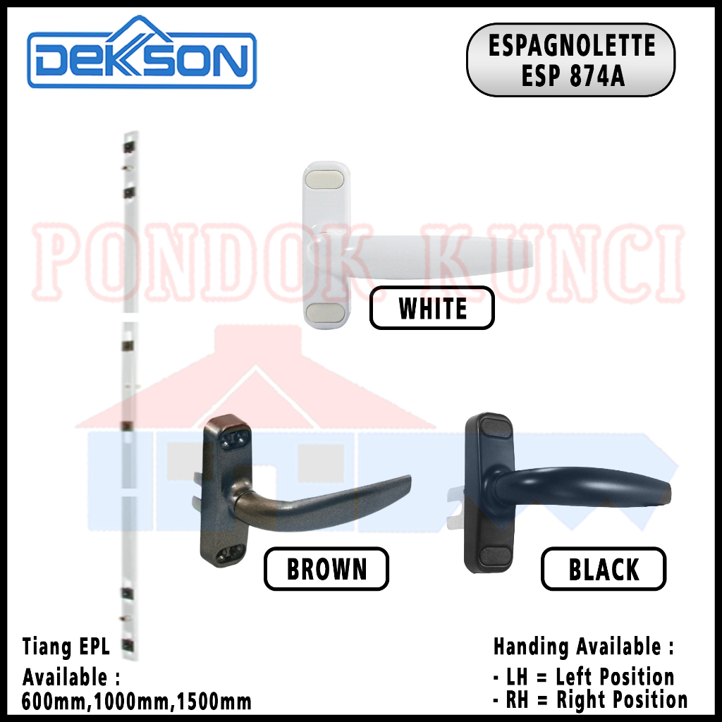 Espanyolet Espagnolette Dekkson EPL AL 874A 1500mm Dekson With Handle
