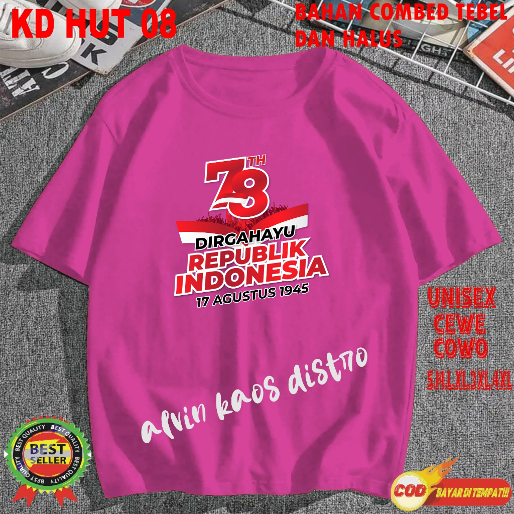 Beli 10 Pc Gratis 1 Pc Hut RI 78 Kaos Terlaris 17 Agustus 1945 78 Kemerdekaan Indonesia Kaos Merah Putih Hitam Kaos Cewek Cowok Anak004
