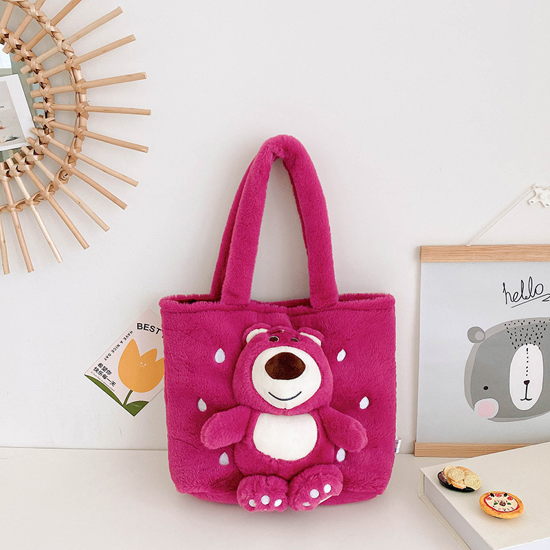 (COD) Tas Bahu Tas Tote Shoulder Bag Fashion Motif Kartun Karakter Hewan Warna Fanta Beruang Anak &amp; Dewasa