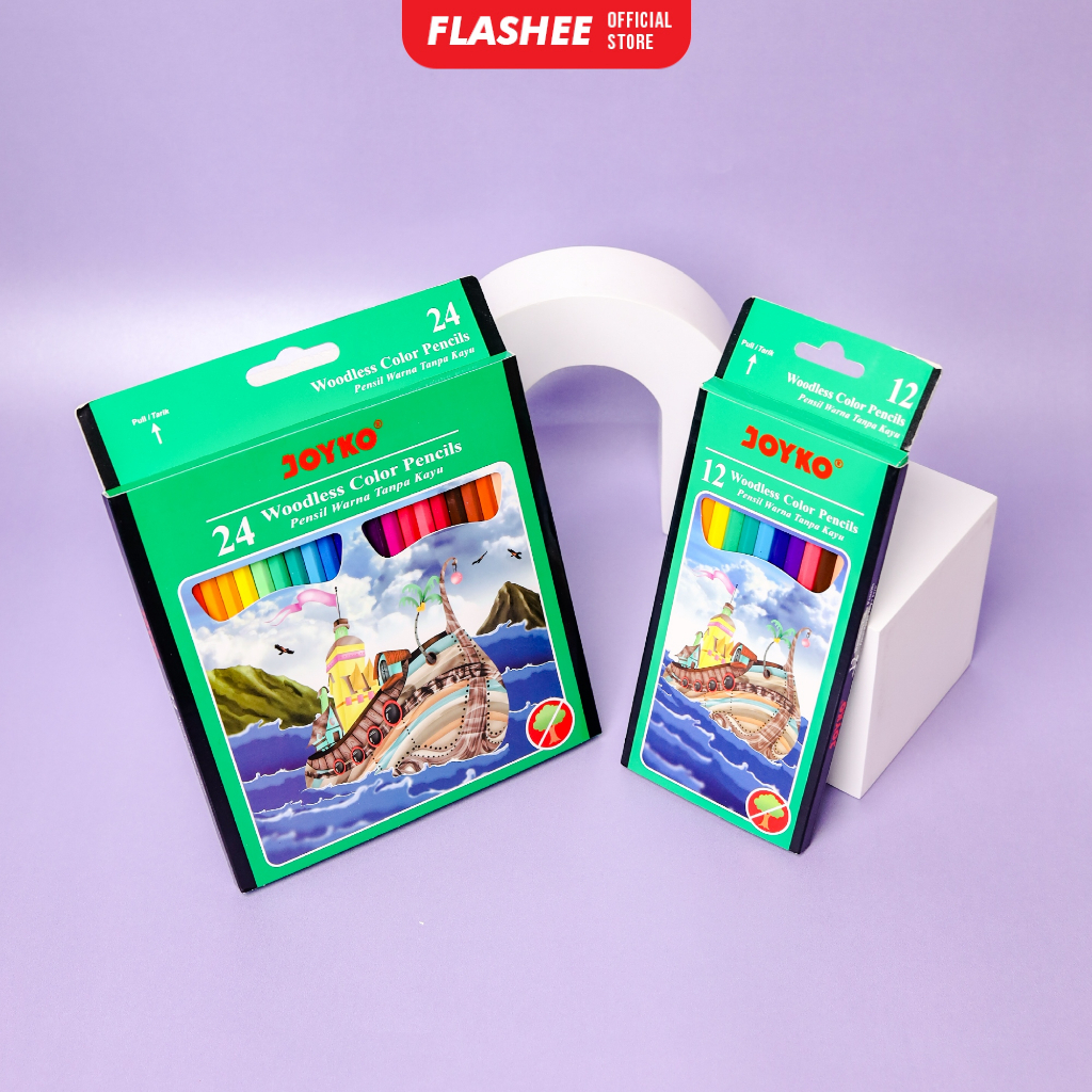 

Flashee Pensil Warna Joyko Pensil Mewarnai Woodless Color Pencils Isi 12 Dan 24 Warna Termurah Bisa COD