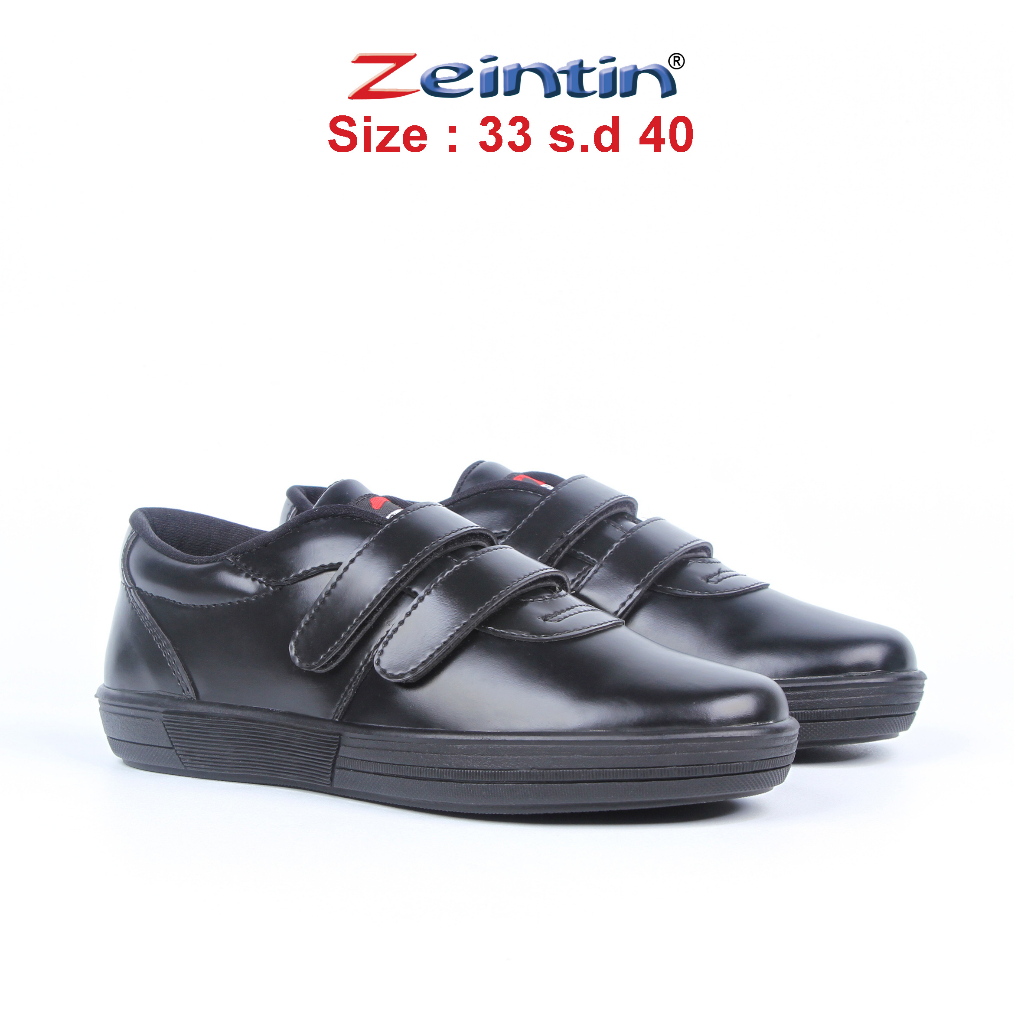 Zeintin - Sepatu Anak Tanggung Sepatu Sekolah Full Hitam Sintetis BJ